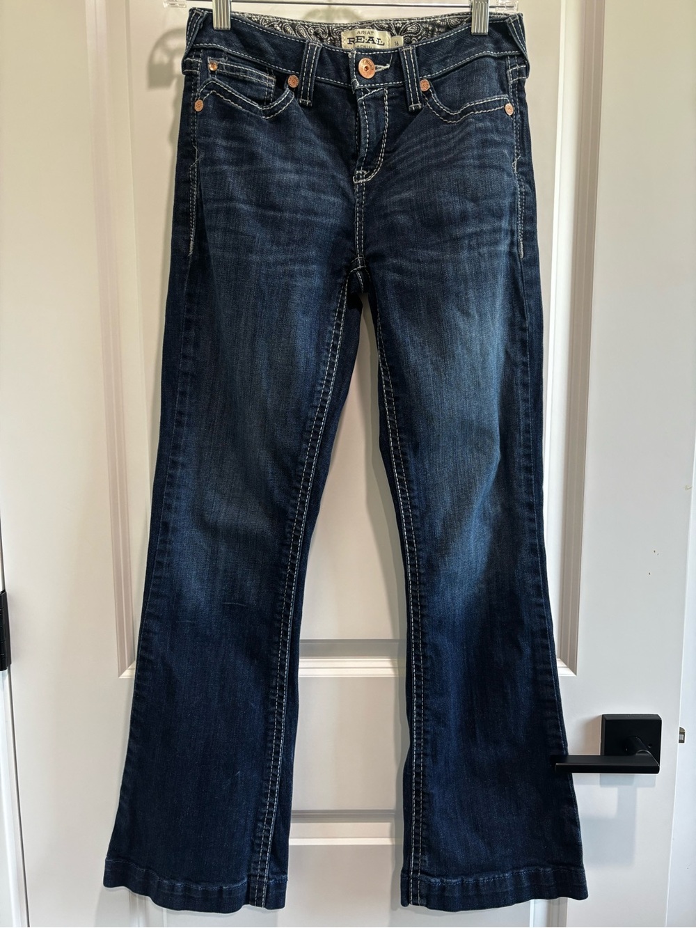 Ariat Dark Blue Flare Jeans with Contrast Stitching